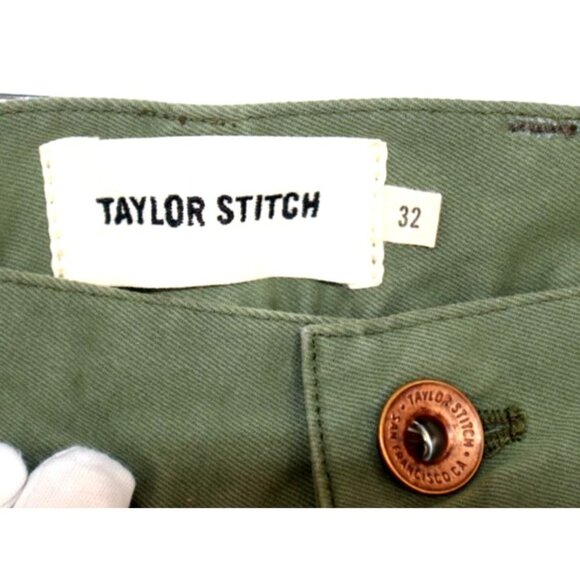 Taylor Stitch Mens Olive Green Patchwork Chino Pants Size 32 - Picture 3 of 13